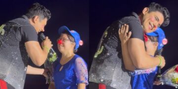 Fan sorprende a Topillo durante su presentación en La Carpa VIP