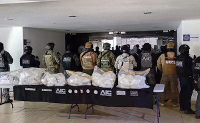 Aseguran bodega con más de 127 kg de droga en Yautepec, Morelos