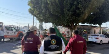 Tanque de gas con riesgo de fuga en zona urbana