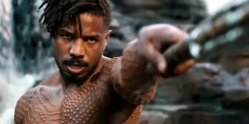 Michael B. Jordan en evento promocional de Black Panther