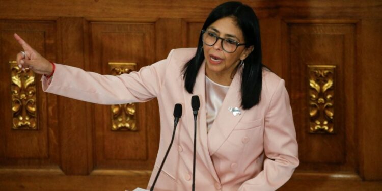 Delcy Rodríguez durante acto oficial en Venezuela