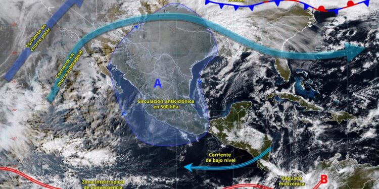 Mapa del pronóstico de heladas y bajas temperaturas en México para enero 2026