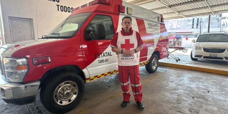 Ambulancia de Cruz Roja Mexicana en Ciudad Madero
