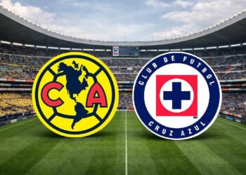 View of Estadio Azteca from stands during a football match