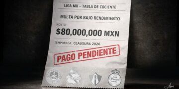 Tabla de cocientes de equipos en riesgo de multa Liga MX 2026