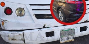 Camión y camioneta accidentados en Nuevo Laredo