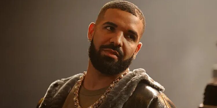 Drake en concierto con luces de escenario