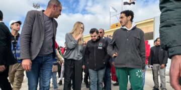 Angelina Jolie en frontera entre Egipto y Franja de Gaza