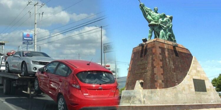 Vehículos con placas extranjeras en calles de Nuevo Laredo