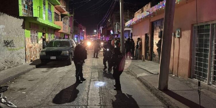 Lugar de incidente con presencia policial en Guanajuato