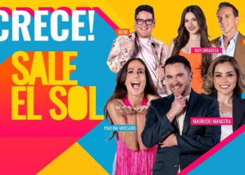 Equipo y conductores de Sale el Sol en estudio de televisión