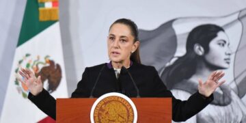 Claudia Sheinbaum rechazando agresión internacional a Venezuela