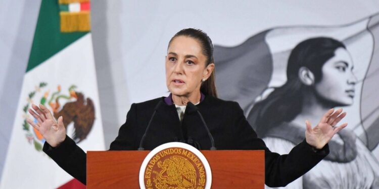 Claudia Sheinbaum rechazando agresión internacional a Venezuela