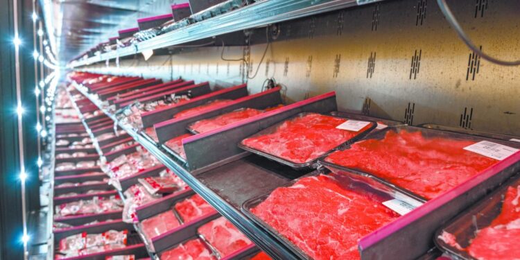 cubos de carne en mercado nacional mexicano