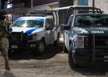 escena de operativo policiaco en zona centro de Maltrata