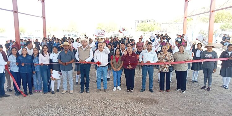 Inauguran techumbre en telebachillerato de “El Coronel”; beneficiará a estudiantes de varias comunidades