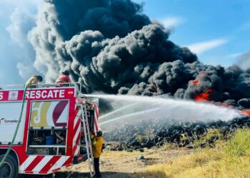 SEDUMA revisará si el relleno sanitario de Ciudad Victoria cumplía con la autorización para el acopio de llantas tras incendio